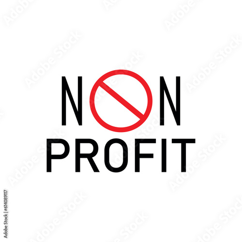 non profit sign on white background