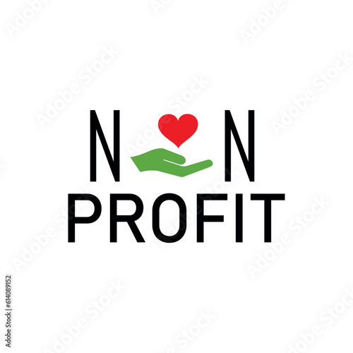 non profit sign on white background