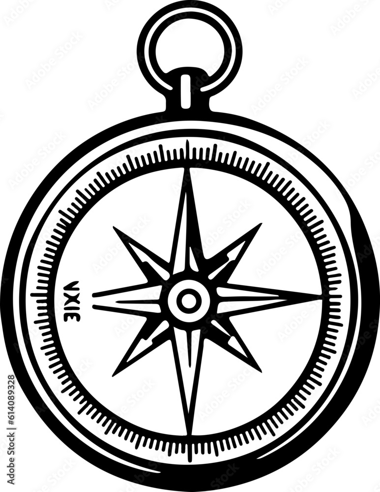 Compass outline vector illustration, Hiking elements
Compass outline vector illustration, Hiking elements