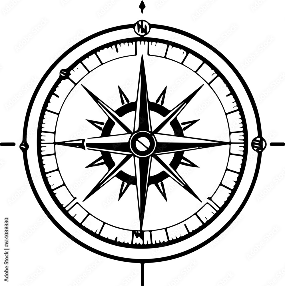 Compass outline vector illustration, Hiking elements
Compass outline vector illustration, Hiking elements