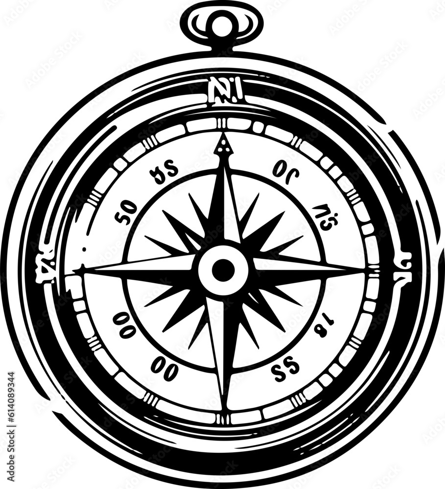 Compass outline vector illustration, Hiking elements
Compass outline vector illustration, Hiking elements