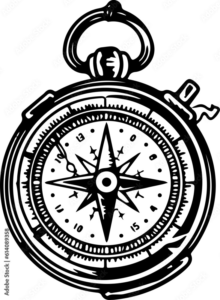 Compass outline vector illustration, Hiking elements
Compass outline vector illustration, Hiking elements