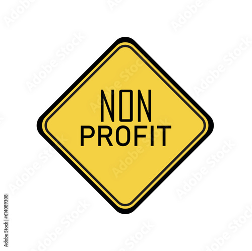 non profit sign on white background