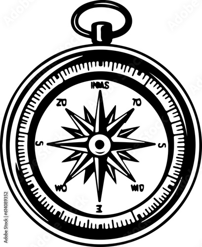 Free Download Compass outline vector illustration, Hiking elements
 - GFXLoad