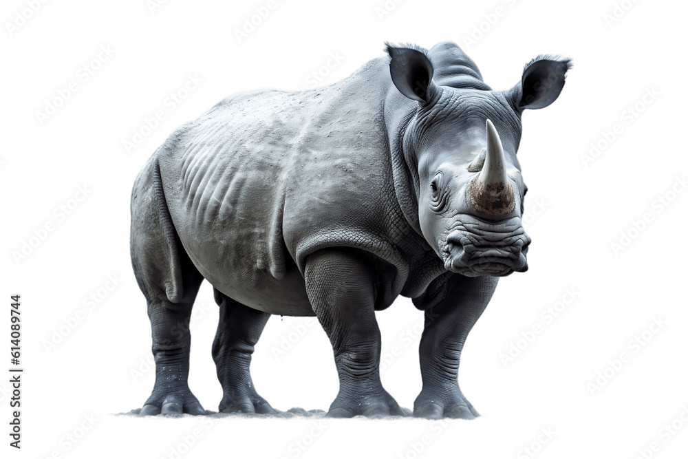 Rhino in transparent background. AI