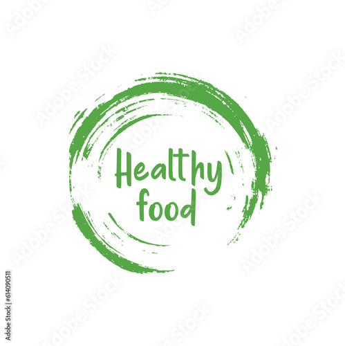 healty food sign on white background