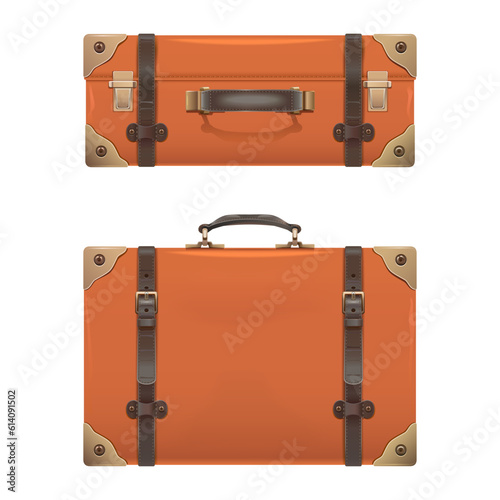 Vector Retro Orange Baggage Icons