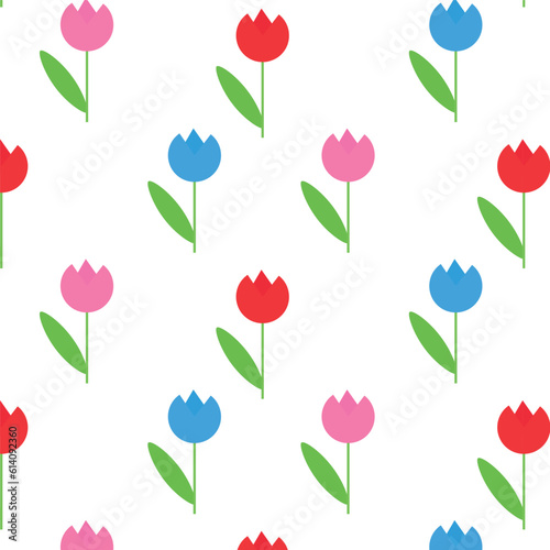 Pattern children s textile tulips. Forms. seamless pattern with pink tulips