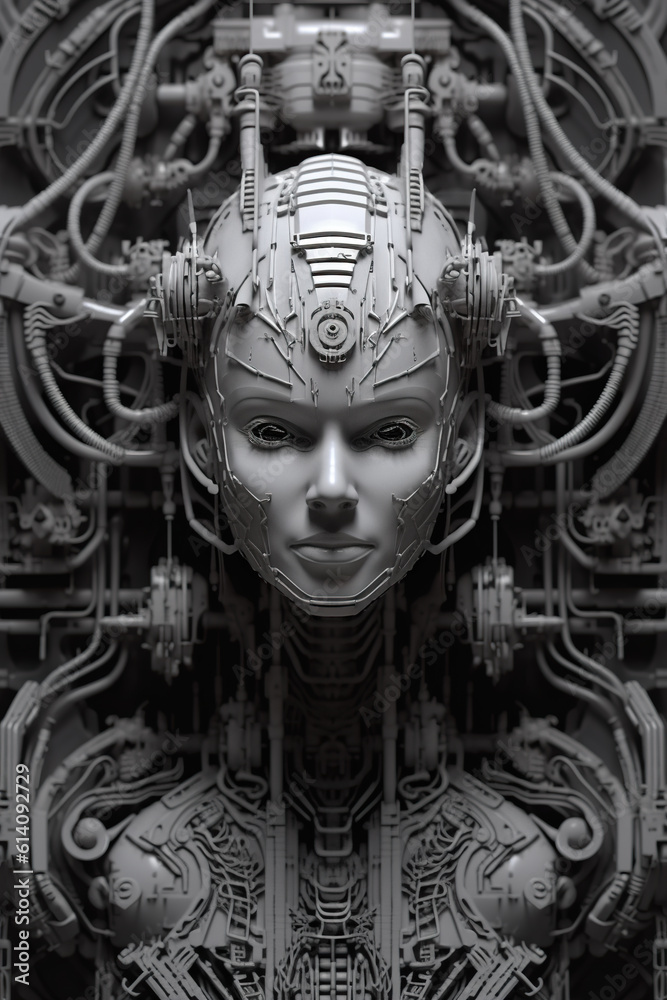 A black and white photo of a woman's face. Generative AI. A black and white photo of a woman's face. Generative AI.