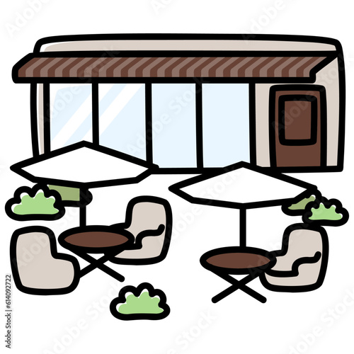 太い線で描かれたカットイラスト / カフェ