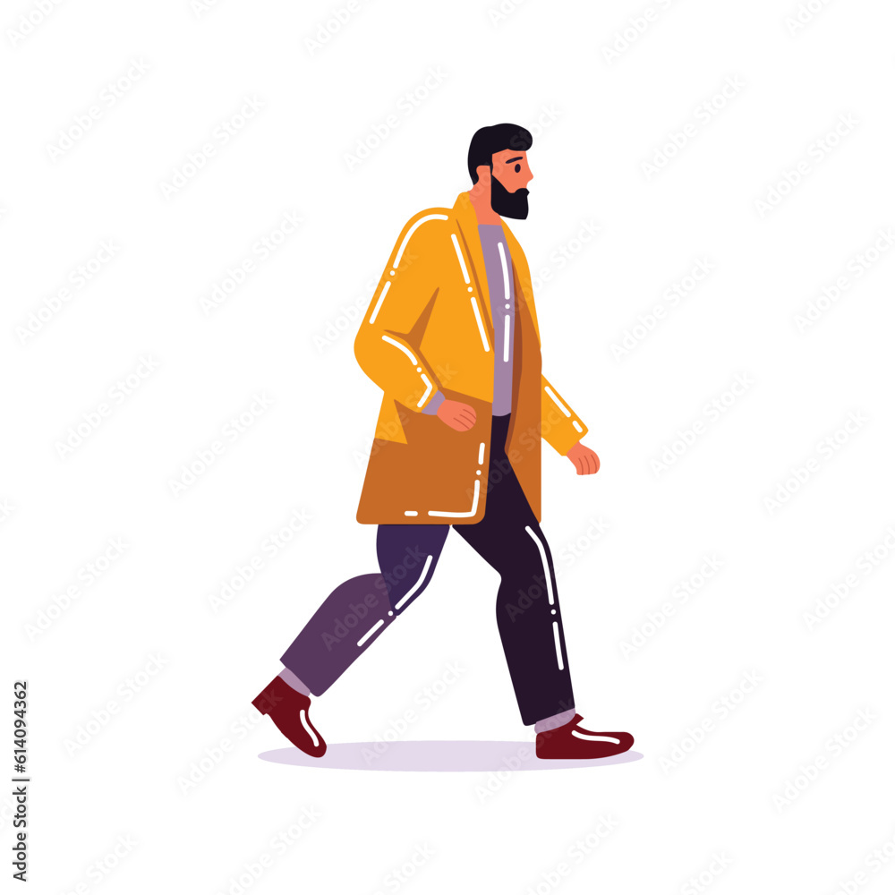 Hand Drawn man walking in flat style Hand Drawn man walking in flat style