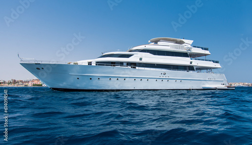 luxury yacht floating and underway on the red sea Egypt  © darren