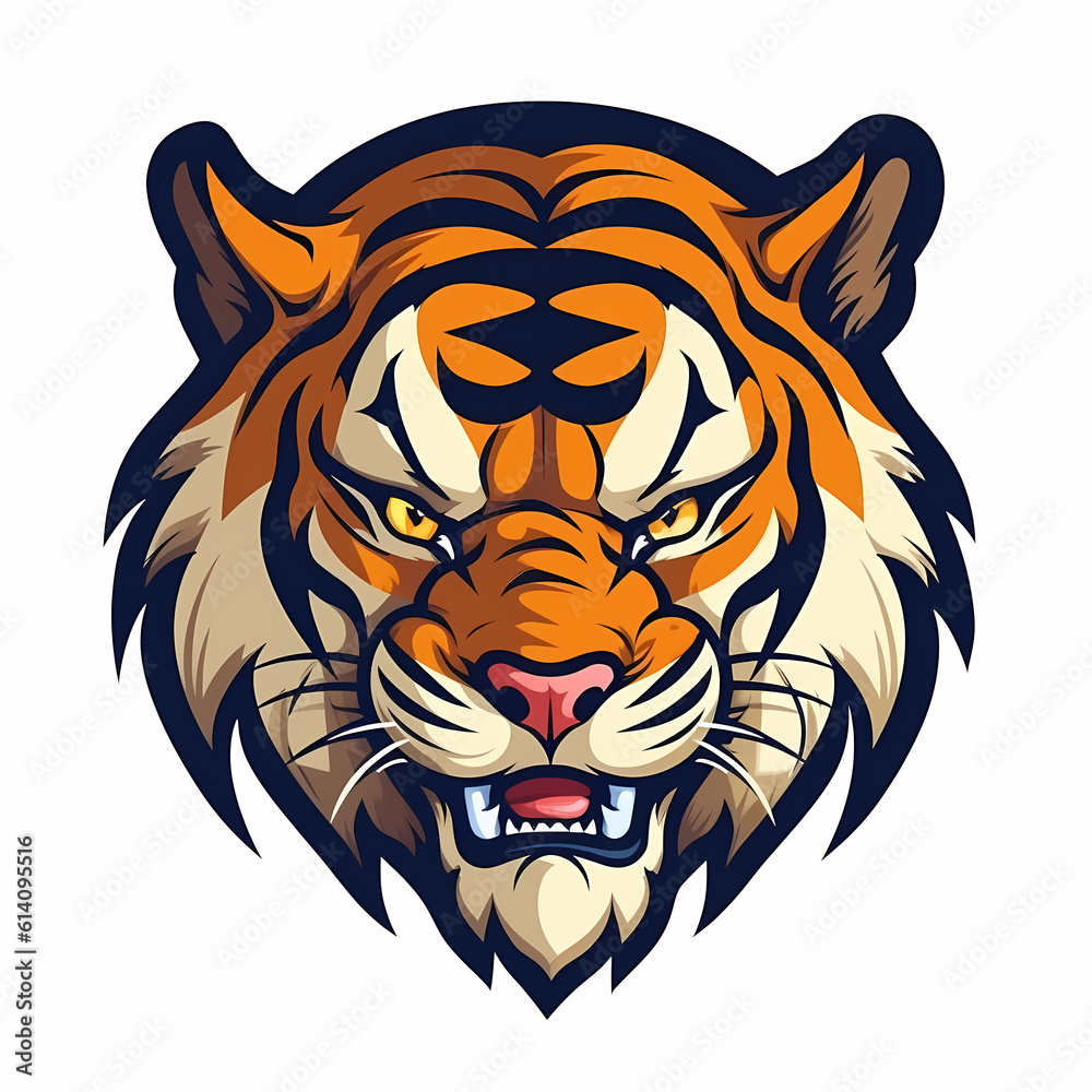 Tiger Head Cartoon Illustration