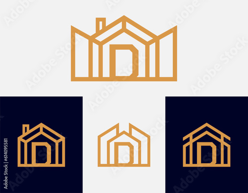 Letter D house building logo. This logo is perfect for home rentals, home sales, real estate, construction, and the like.