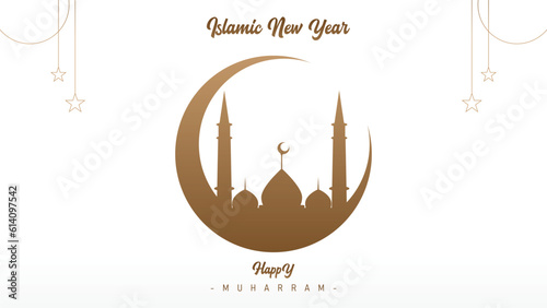 poster banner wallpaper template design for muharram islamic new year celebration