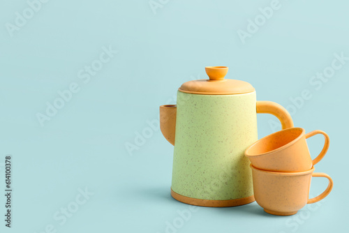 Modern green and orange tea...