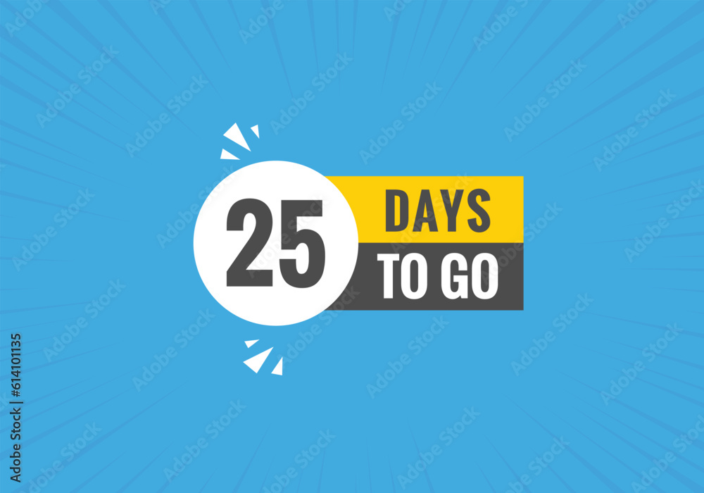 25 days to go countdown template. five day Countdown left days banner design