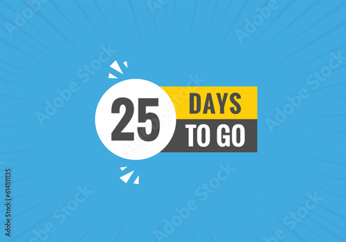 25 days to go countdown template. five day Countdown left days banner design