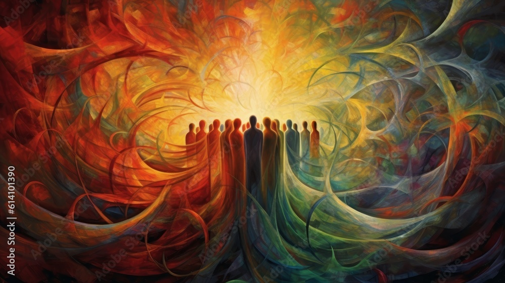 An abstract representation of interconnected thoughts and emotions forming a healing path | generative ai An abstract representation of interconnected thoughts and emotions forming a healing path | generative ai