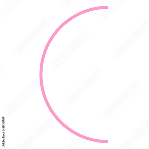 Semi circle Line bold left side material (stuff infographic) PINK color