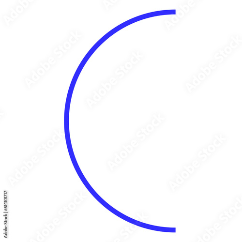 Semi circle Line bold left side material (stuff infographic) BLUE Color