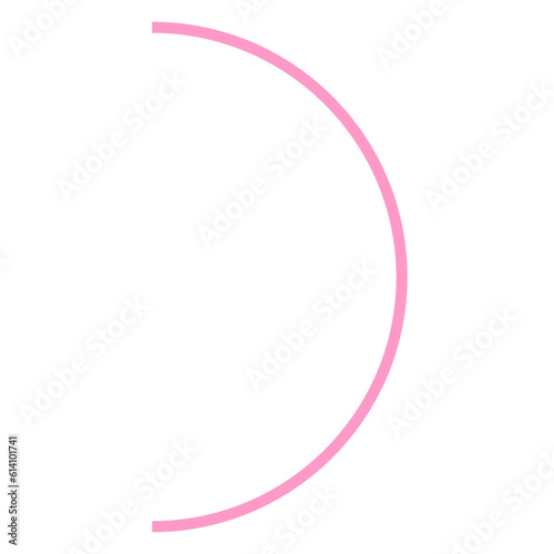 Semi circle Line bold Right side material (stuff infographic) PINK color