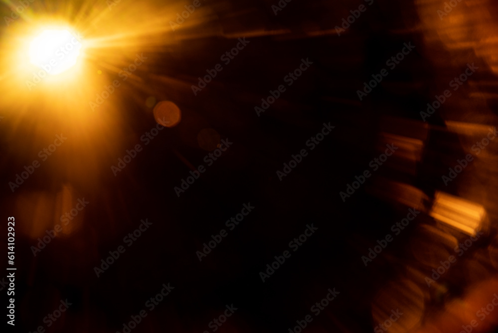 Abstract Natural Sun flare on the black Abstract Natural Sun flare on the black