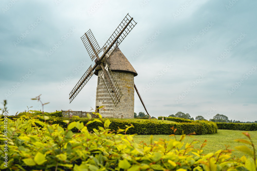 Moulin de pierre, old windmill in Hauville, France.