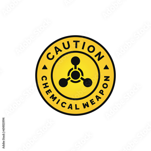 Chemical weapon caution warning symbol design vector