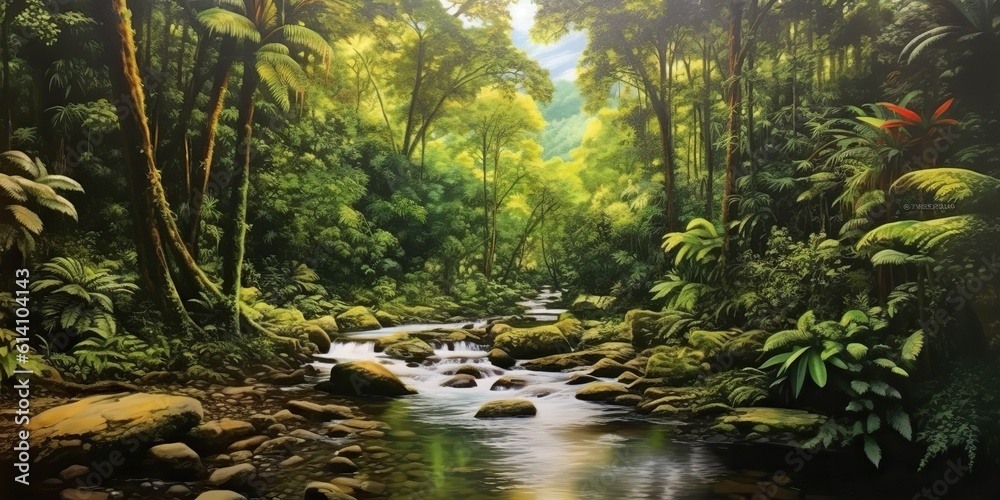 AI Generated. AI Generative. Nature outdoor wild landscape forest ...