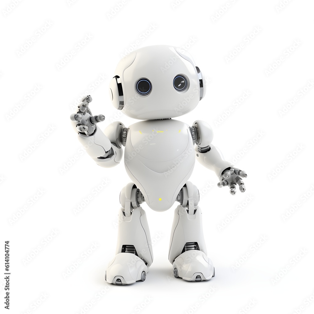 Modern robot isolated on white background, ai generated Modern robot isolated on white background, ai generated
