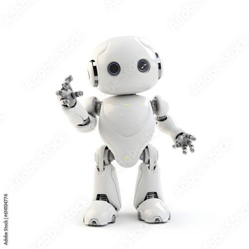 Modern robot isolated on white background, ai generated