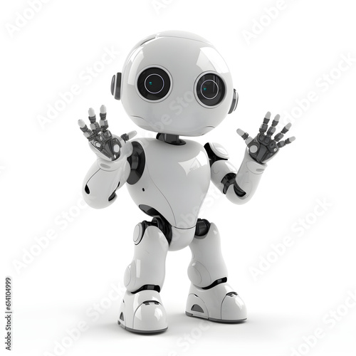 AI robot isolated on white, ai generated © Elena