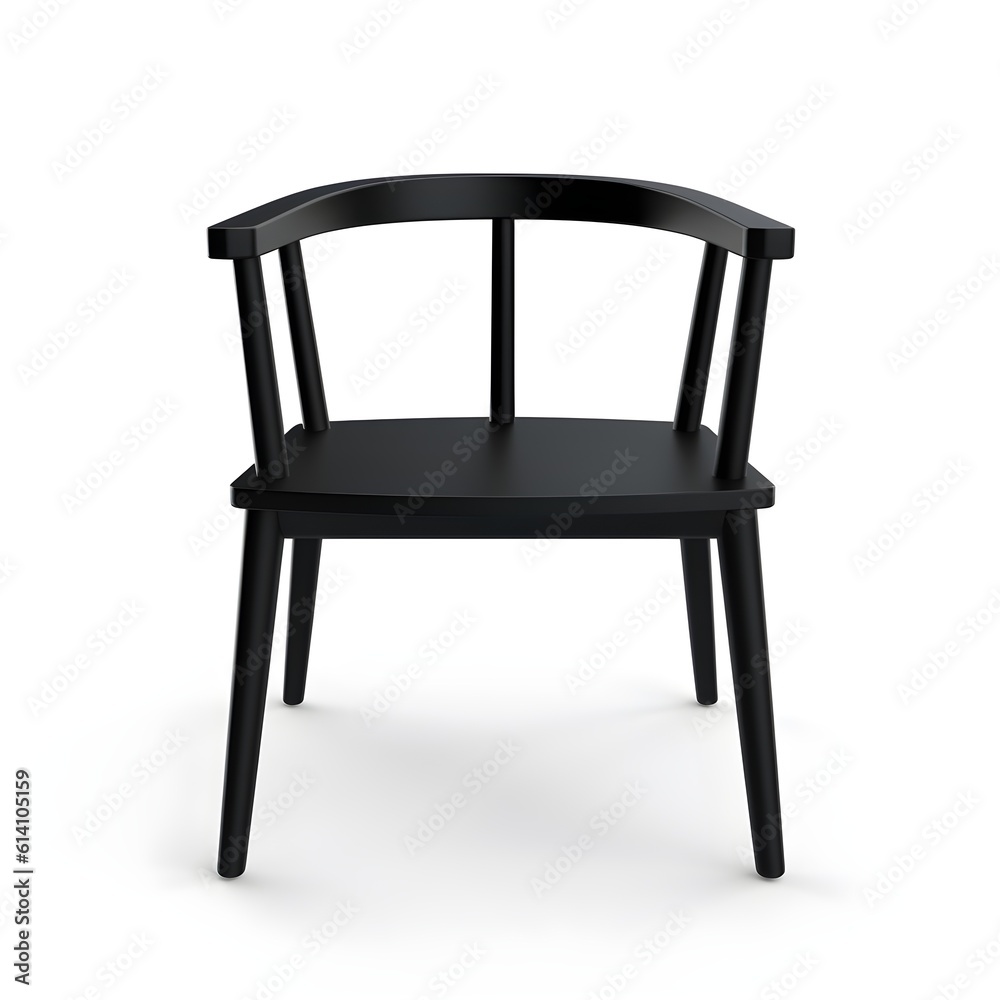 Black isolated chair on white background, ai generated Black isolated chair on white background, ai generated