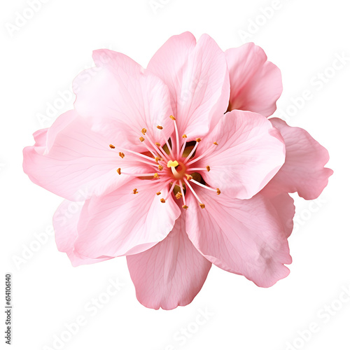 Pink sakura flower isolated on transparent background. AI Generated