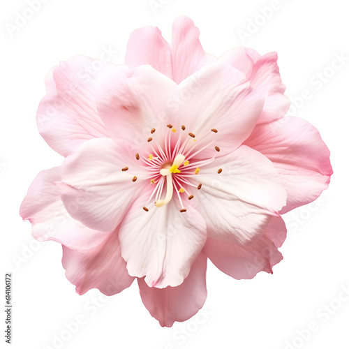 Pink sakura flower isolated on transparent background. AI Generated © zeenika