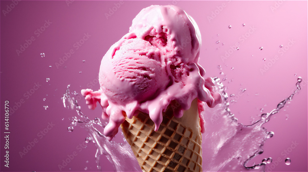 Ice Cream on Waffle cone, Summer desserts. Food Photography Ice Cream on Waffle cone, Summer desserts. Food Photography