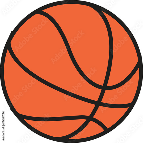 Basketball black icon. Outline and filled vector sign. Sports equipment symbol. Line and glyph version.