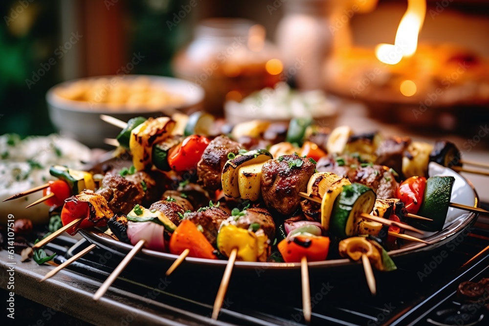 Fleischspieß Stock Illustration | Adobe Stock