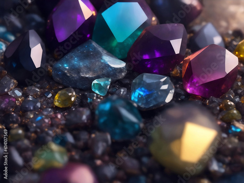 A Shine jewel gem stone, Generative AI Illustration.