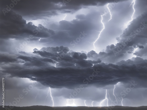 A Lightning bolt thunder, Generative AI Illustration.