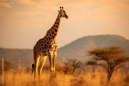 giraffe at sunset © AYAKA