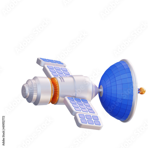d illustration of artificial satellite