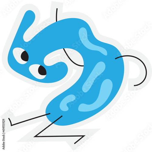 Bacteria and germs set. Bundle of different types of microscopic organisms, microbes, viruses, infection and disease cells, bacillus and other isolated elements.Vector illustration