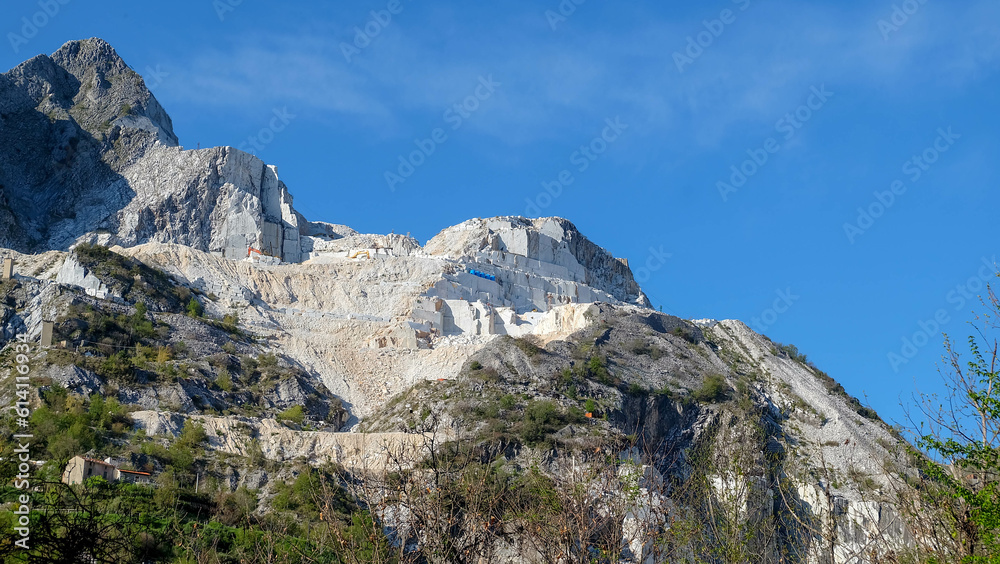 Carrara Marmor Abbaugebiet am Berg in Italien Carrara Marmor Abbaugebiet am Berg in Italien