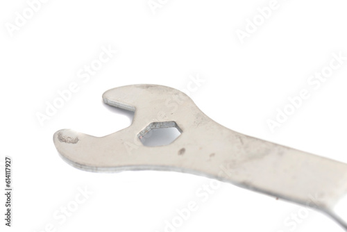Close Up of an Spanner wrench isolated on a transparent background. A wrench or spanner is a tool used to provide grip