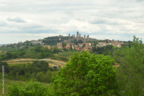 Tuscany landscape. San Gimignano medieval town in Siena province, Italy