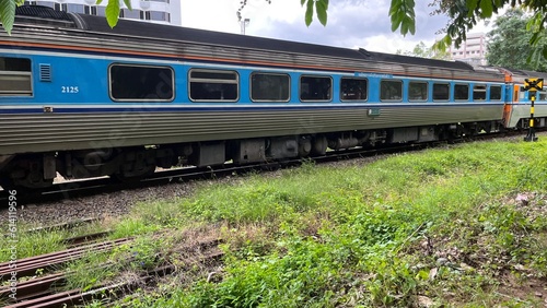 train on the railway in the countryside