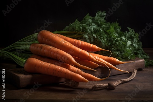 fresh carrots for delivery food product photography, ai generated, Generative AI