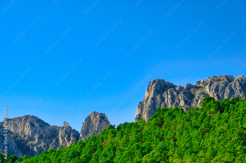 Mountain landscape in semi-arid land, Guadalest, Spain Mountain landscape in semi-arid land, Guadalest, Spain